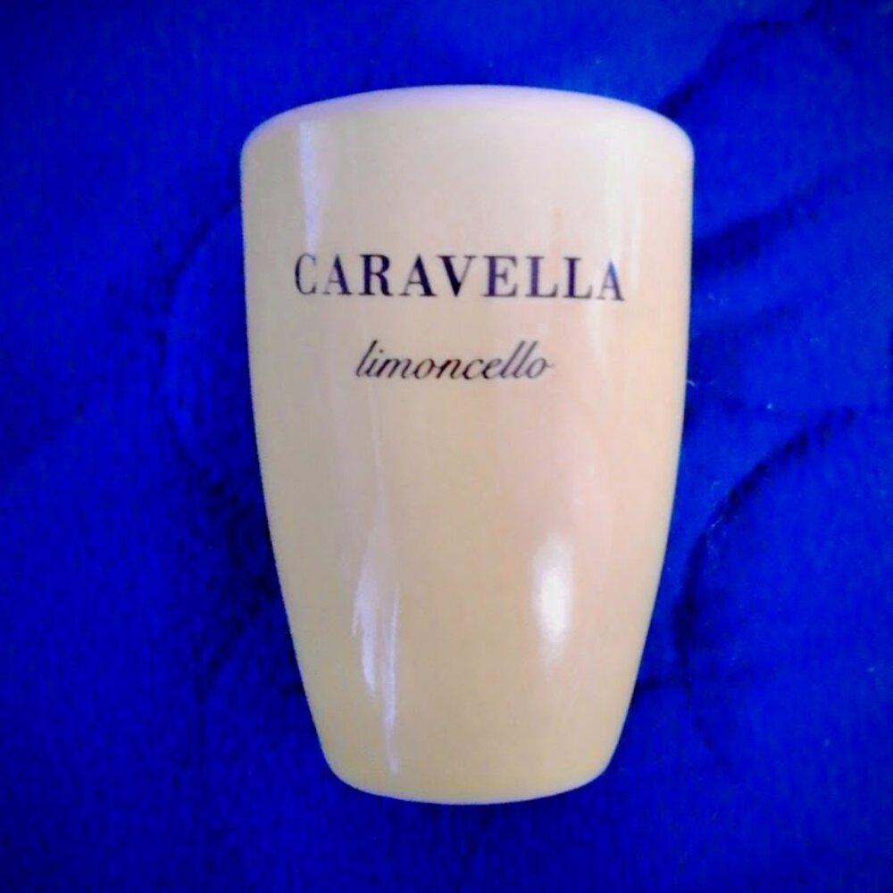 VINTAGE ITALIAN CERAMIC CORDIAL/SHOT GLASS - CARAVELLA LIMONCELLO